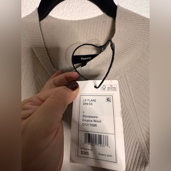 Theory Taupe Long Sleeve Dress - Picture 3 of 7